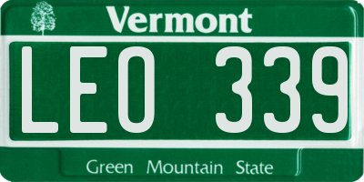 VT license plate LEO339
