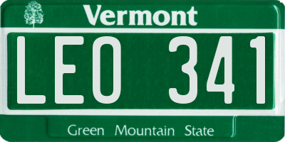 VT license plate LEO341