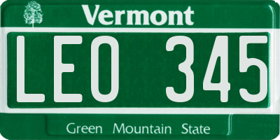 VT license plate LEO345