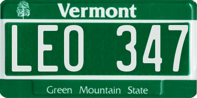 VT license plate LEO347