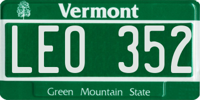 VT license plate LEO352