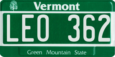 VT license plate LEO362