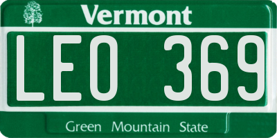 VT license plate LEO369