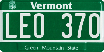 VT license plate LEO370