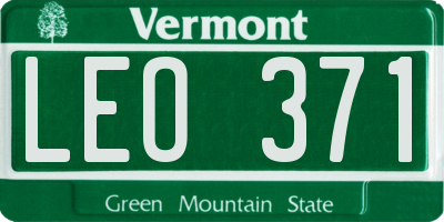 VT license plate LEO371