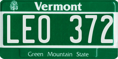 VT license plate LEO372