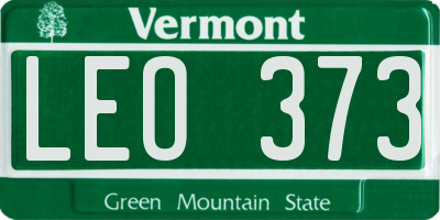 VT license plate LEO373