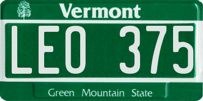 VT license plate LEO375