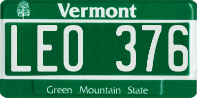 VT license plate LEO376