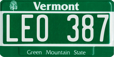 VT license plate LEO387
