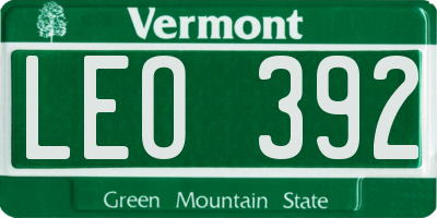 VT license plate LEO392