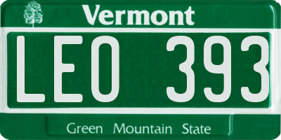 VT license plate LEO393