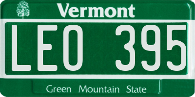 VT license plate LEO395