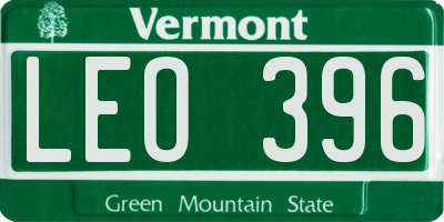 VT license plate LEO396