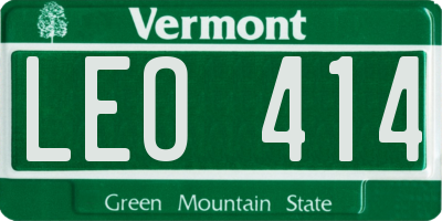 VT license plate LEO414