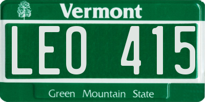 VT license plate LEO415