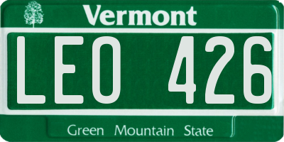 VT license plate LEO426