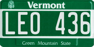VT license plate LEO436