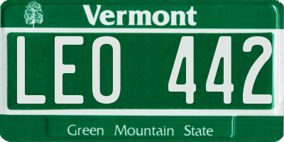VT license plate LEO442