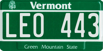 VT license plate LEO443