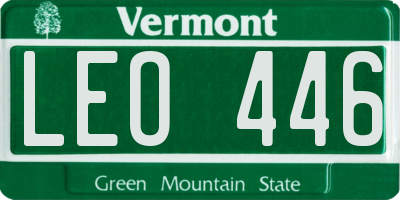 VT license plate LEO446