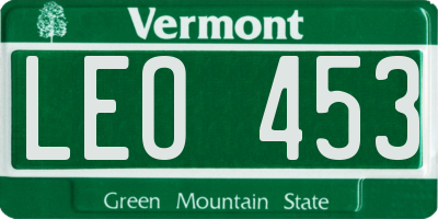 VT license plate LEO453