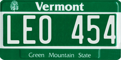 VT license plate LEO454