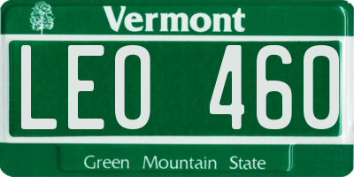 VT license plate LEO460