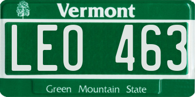 VT license plate LEO463