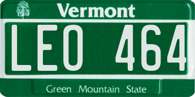 VT license plate LEO464