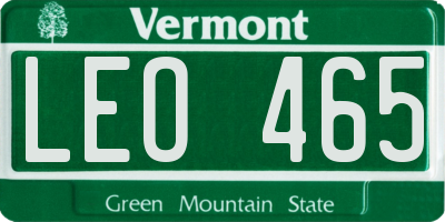 VT license plate LEO465