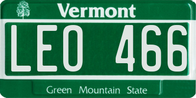 VT license plate LEO466