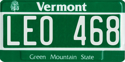 VT license plate LEO468