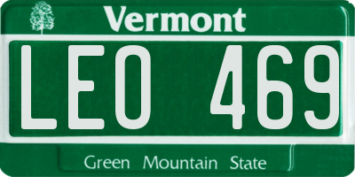 VT license plate LEO469