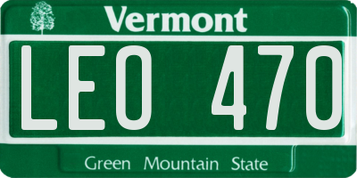 VT license plate LEO470