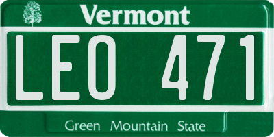 VT license plate LEO471