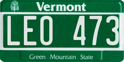 VT license plate LEO473