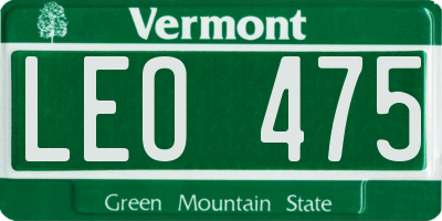 VT license plate LEO475