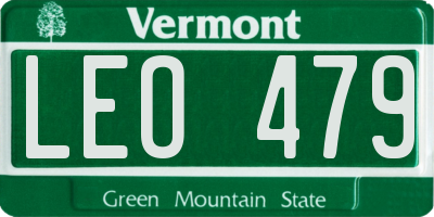VT license plate LEO479