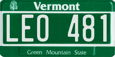 VT license plate LEO481