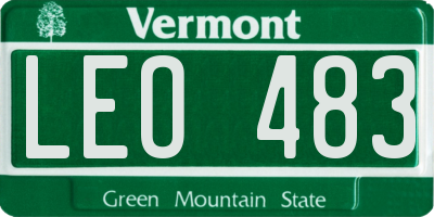 VT license plate LEO483