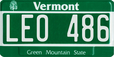 VT license plate LEO486