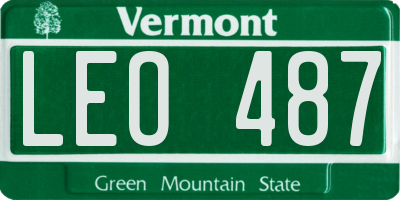 VT license plate LEO487