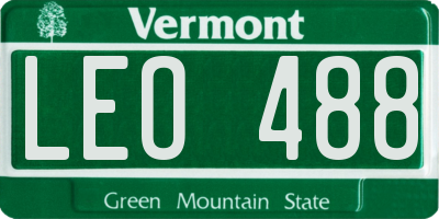 VT license plate LEO488