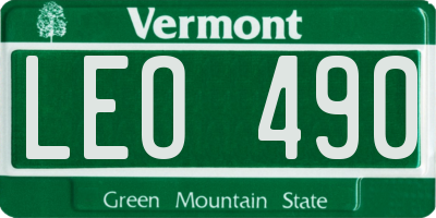 VT license plate LEO490