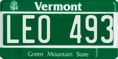 VT license plate LEO493