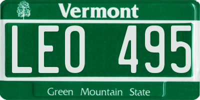 VT license plate LEO495