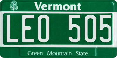 VT license plate LEO505