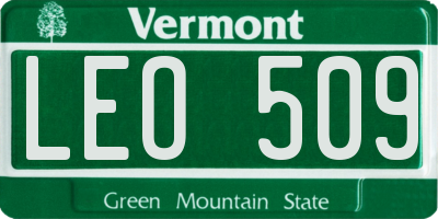 VT license plate LEO509