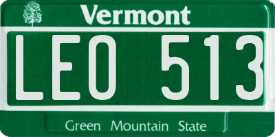 VT license plate LEO513